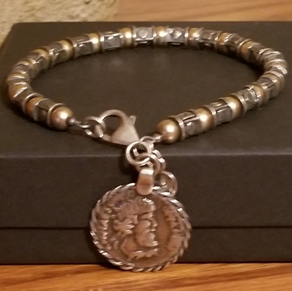 Silpada Sterling Silver & 14k Gold Coin Bracelet - Picture 3 of 10